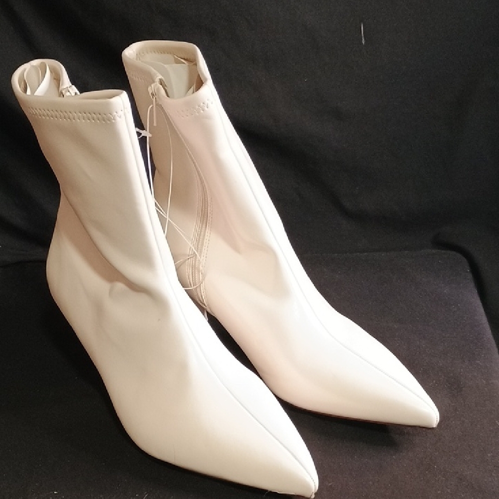 a new day White Pointed Toe Stretch Ankle Boots